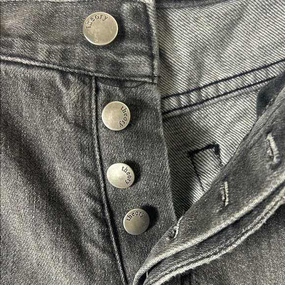 Theory Charcoal Relaxed women’s jeans size 30 X 29 inseam boot cut gray stretch - Picture 4 of 8